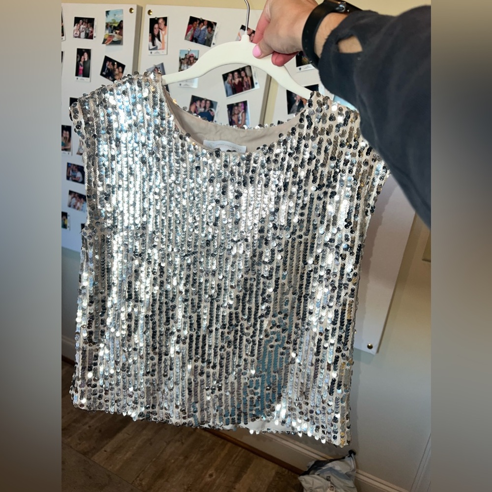 Silver Sequin Top - image 1